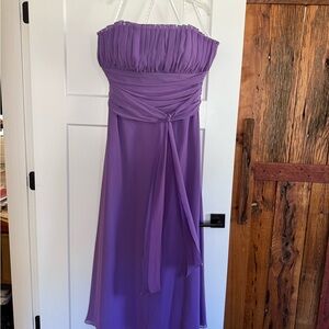 Elegant Purple Strapless Dress